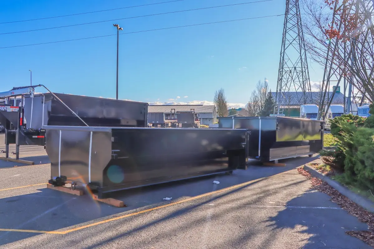 Roll-off dumpster ready for waste disposal at job site for Estate Cleanout Dumpster Rental in Anaheim
